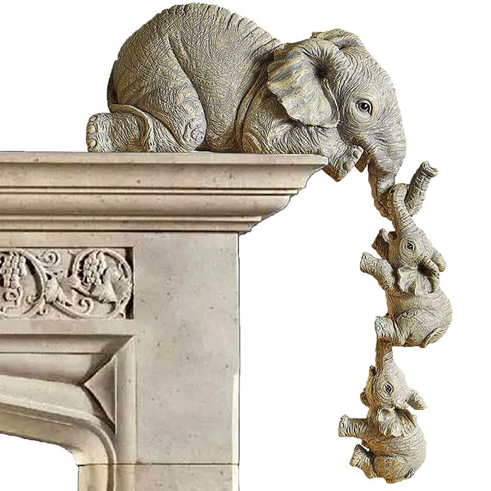2 Pairs of Desktop Decoration Elephant Statue Home Ornament Delicate Crafts for Home Office Wedding 